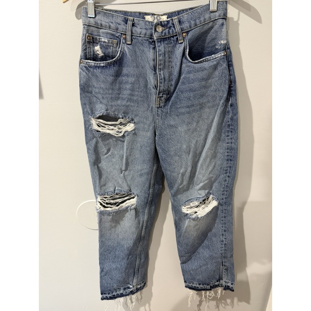 We The Free Free People Straight Leg Distressed Jeans High Rise 28 M